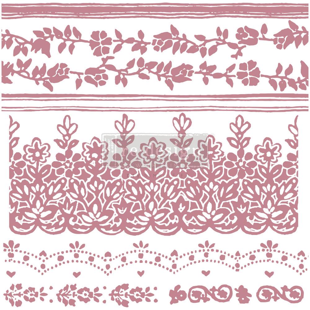 Clear Cling Decor Stamp - Floral Borders - ReDesign with Prima - 7 piece - Stamp - Baillea's Interiors -