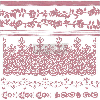Clear Cling Decor Stamp - Floral Borders - ReDesign with Prima - 7 piece - Stamp - Baillea's Interiors -