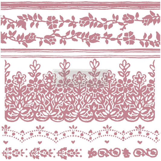 Clear Cling Decor Stamp - Floral Borders - ReDesign with Prima - 7 piece - Stamp - Baillea's Interiors -