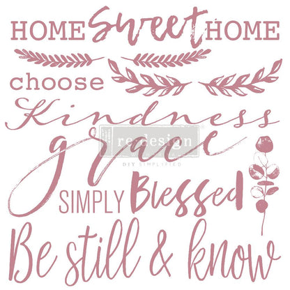 Clear Cling Decor Stamp - Inspired Words- ReDesign with Prima - 14 piece - Stamp - Baillea's Interiors -