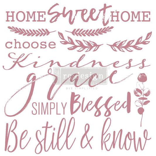 Clear Cling Decor Stamp - Inspired Words- ReDesign with Prima - 14 piece - Stamp - Baillea's Interiors -