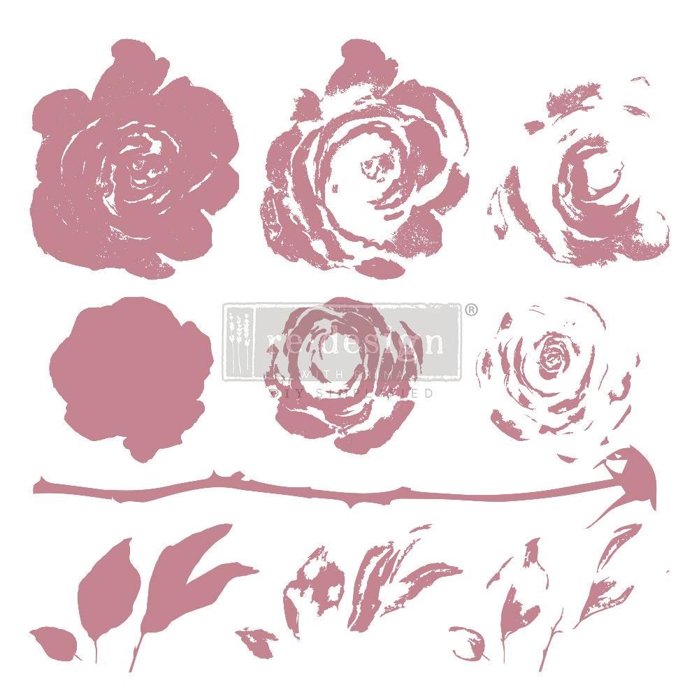 Clear Cling Decor Stamp - Mystic Rose - ReDesign with Prima - 10 piece - Stamp - Baillea's Interiors -