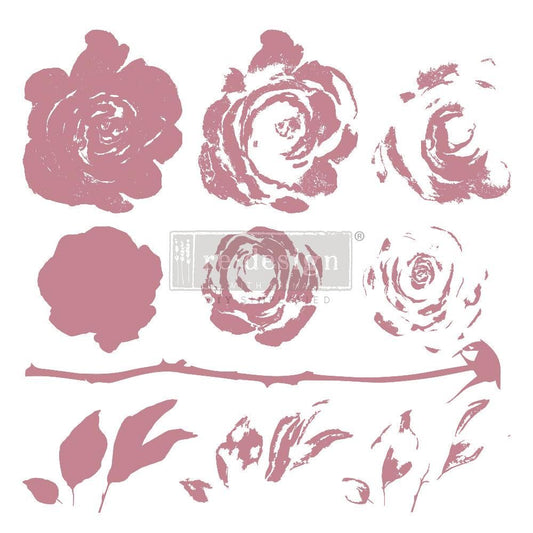 Clear Cling Decor Stamp - Mystic Rose - ReDesign with Prima - 10 piece - Stamp - Baillea's Interiors -