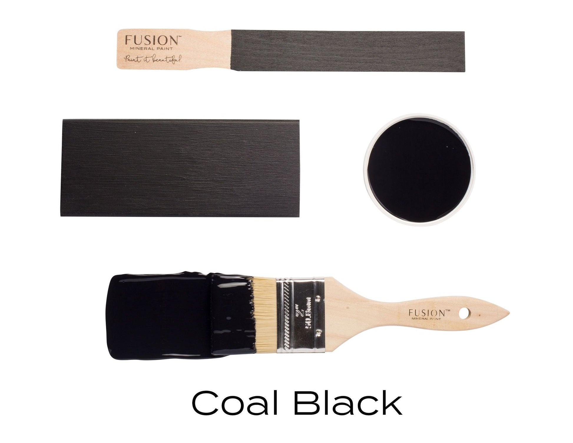 COAL BLACK - Fusion Mineral Paint - 37ml, 500ml - Paint - All In One - Baillea's Interiors -