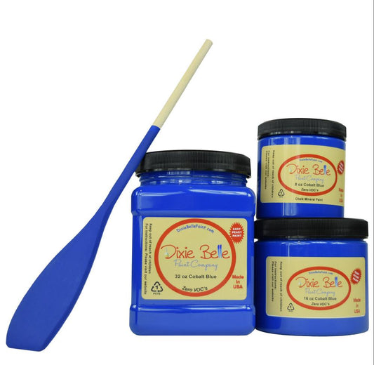 COBALT BLUE - Dixie Belle - Bright Blue Chalk Mineral Paint - 118ml/4oz - 236ml/8oz - 473ml/16oz - 946ml - Paint - Chalk and Mineral - Baillea's Interiors -