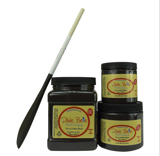 COFFEE BEAN - Dixie Belle - Rich Dark Brown Chalk Mineral Paint - 118ml/4oz - 236ml/8oz - 473ml/16oz - 946ml - Paint - Chalk and Mineral - Baillea's Interiors -