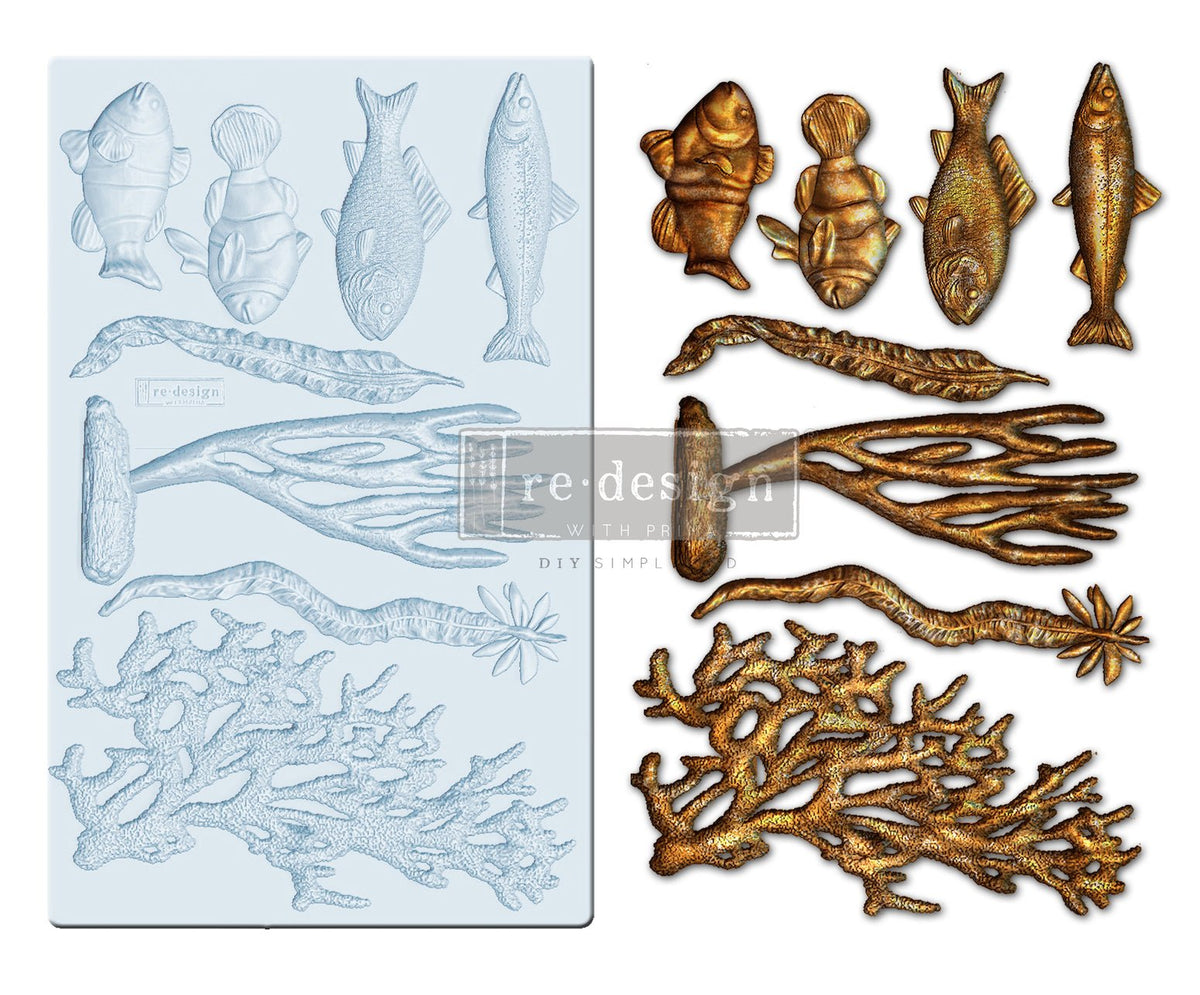 CORAL REEF Decor Mould Re-Design with Prima 8" x 5" - Moulds - Baillea's Interiors -