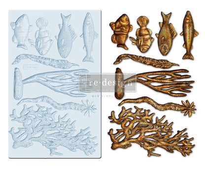 CORAL REEF Decor Mould Re-Design with Prima 8" x 5" - Moulds - Baillea's Interiors -