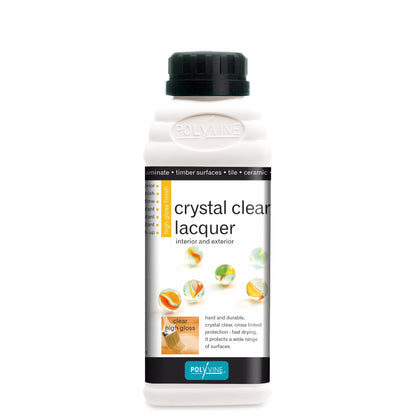 Polyvine Crystal Clear Lacquer - Gloss Finish - 100ml, 500ml, 1 litre