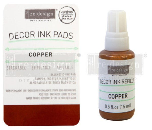 Decor Ink Pads and Refills - Copper- ReDesign with Prima - Stamp - Baillea's Interiors -