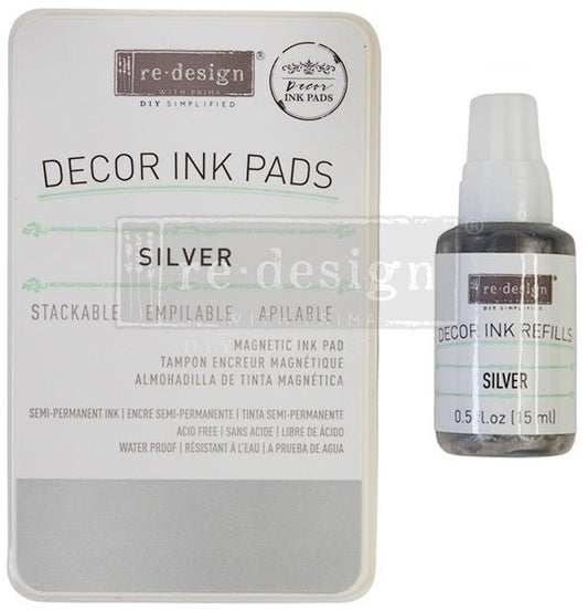 Decor Ink Pads and Refills - Silver - ReDesign with Prima - Stamp - Baillea's Interiors -