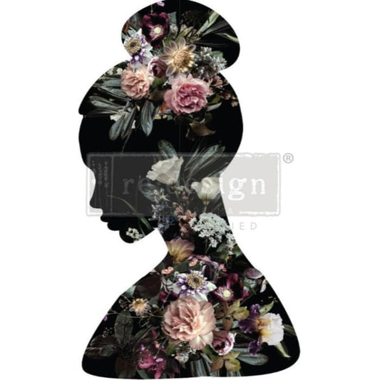 FLORAL SILHOUETTE - 24" x 35" - Redesign Decor Transfer Decal Media 1 of 1