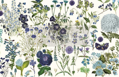 Decoupage Decor Tissue Paper - BLUE MEADOWS - 48.3cm x 76.2cm - Re-Design with Prima - Decoupage - Baillea's Interiors -