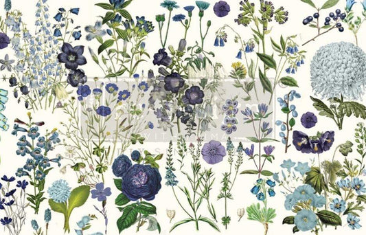 Decoupage Decor Tissue Paper - BLUE MEADOWS - 48.3cm x 76.2cm - Re-Design with Prima - Decoupage - Baillea's Interiors -