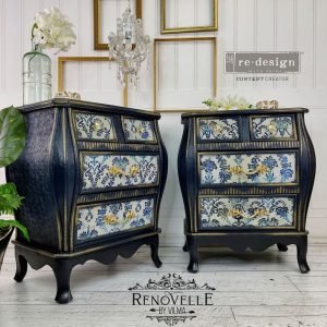 Decoupage Decor Tissue Paper - COBALT FLOURISH - 48.3cm x 76.2cm - Re-Design with Prima - Decoupage - Baillea's Interiors -