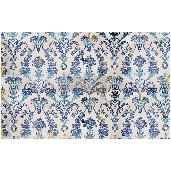 Decoupage Decor Tissue Paper - COBALT FLOURISH - 48.3cm x 76.2cm - Re-Design with Prima - Decoupage - Baillea's Interiors -