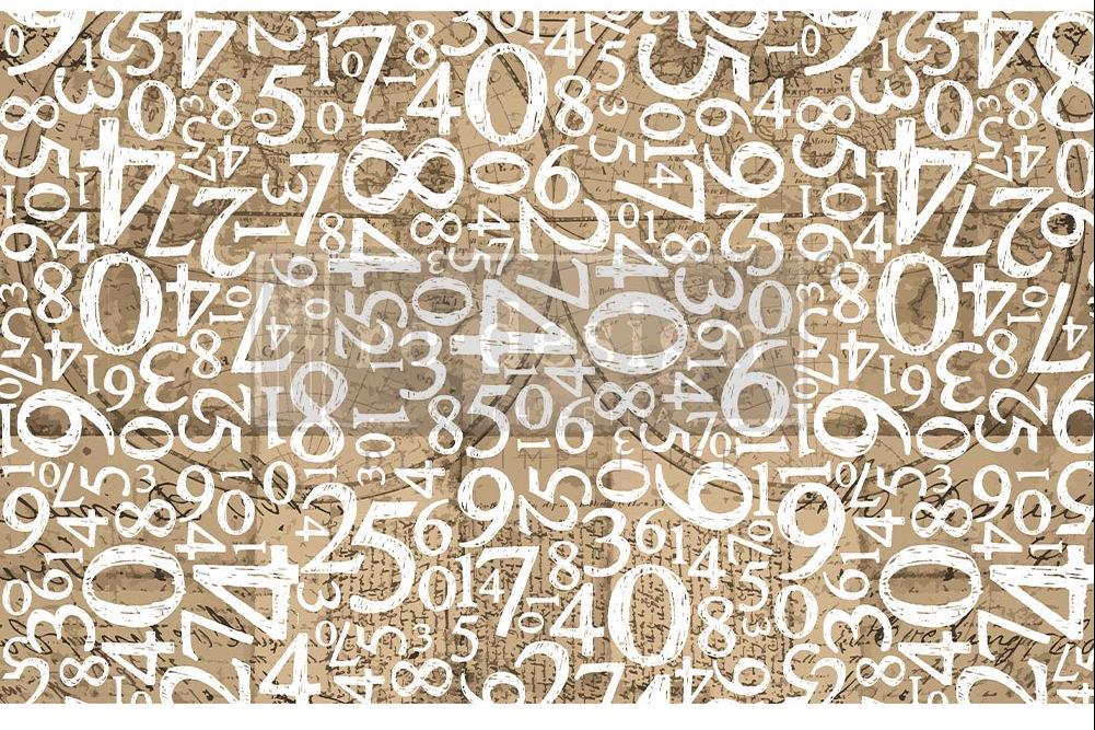 Decoupage Decor Tissue Paper - ENGRAVED NUMBERS - 49.5cm x 76.2cm - Re-Design with Prima - Decoupage - Baillea's Interiors -