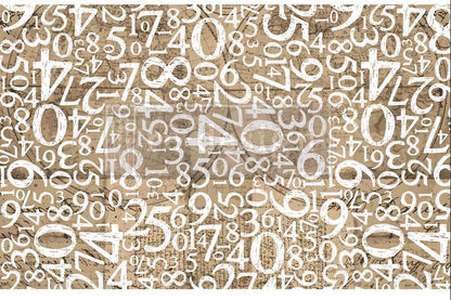 Decoupage Decor Tissue Paper - ENGRAVED NUMBERS - 49.5cm x 76.2cm - Re-Design with Prima - Decoupage - Baillea's Interiors -