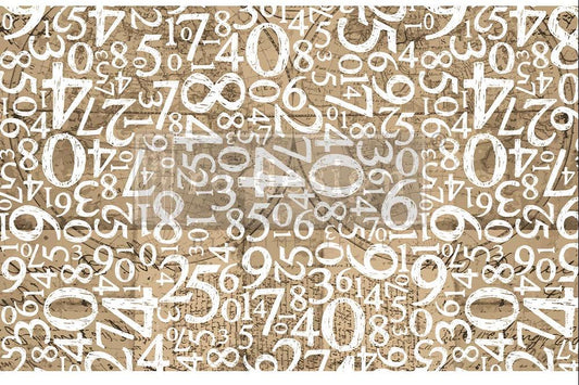 Decoupage Decor Tissue Paper - ENGRAVED NUMBERS - 49.5cm x 76.2cm - Re-Design with Prima - Decoupage - Baillea's Interiors -
