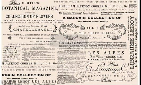 Decoupage Decor Tissue Paper - FLORAL TEXT - 48.3 cm x 76.2 cm Re-Design with Prima - Decoupage - Baillea's Interiors -