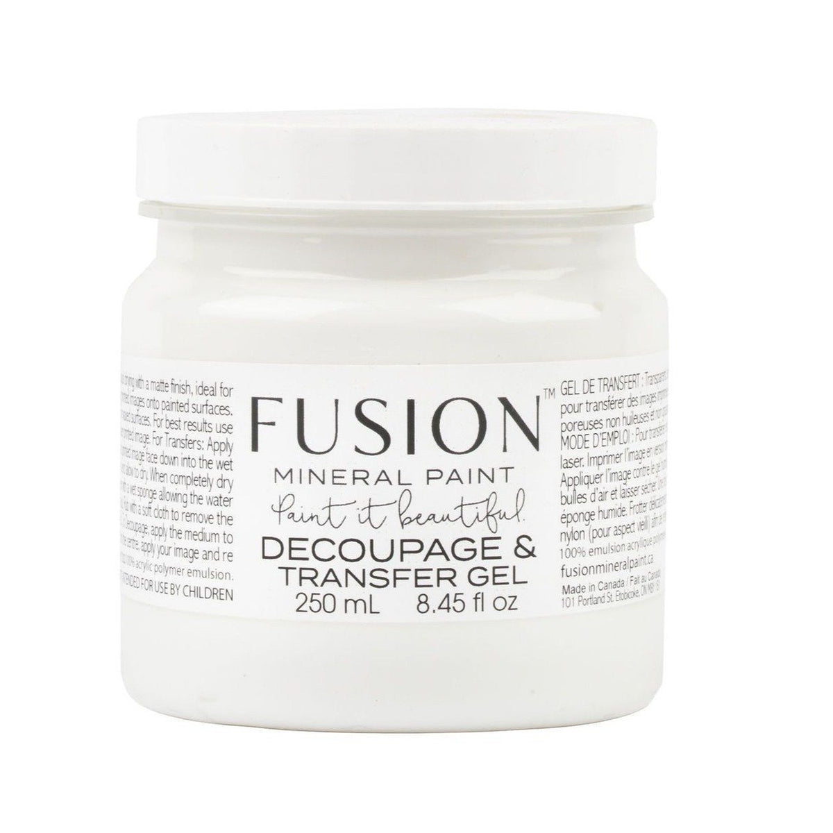 DECOUPAGE & TRANSFER GEL - Fusion Mineral Paint - 250ml - 60ml - Decoupage - Baillea's Interiors -