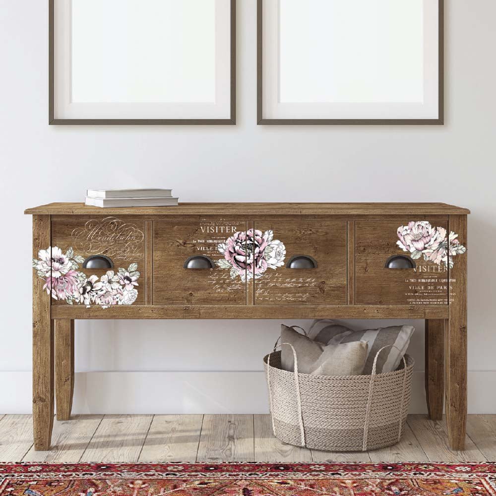 DESERT ROSE - 3 sheets - 21.5cm x 27.9cm each - Redesign Decor Transfer Decal - Furniture Transfer - Baillea's Interiors -