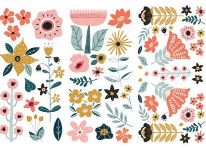 DOODLE FLOWERS - 3 sheets - 15cm x 30cm each - Redesign Decor Transfer Decal - Furniture Transfer - Baillea's Interiors -