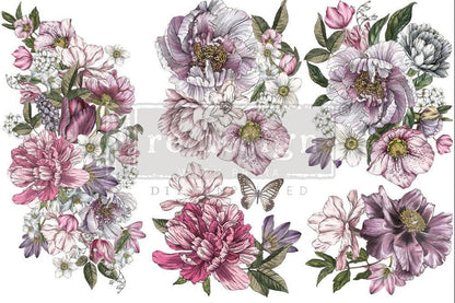 DREAMY FLORALS - 3 sheets - 15cm x 30cm each - Redesign Decor Transfer Decal - Furniture Transfer - Baillea's Interiors -
