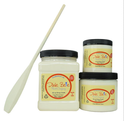 DROP CLOTH - Dixie Belle - Linen White Chalk Mineral Paint - 118ml/4oz -236ml/8oz - 473ml/16oz - 946ml - Paint - Chalk and Mineral - Baillea's Interiors -