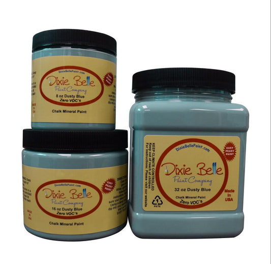DUSTY BLUE - Dixie Belle - Soft Blue Chalk Mineral Paint - 118ml/4oz - 236ml/8oz - 473ml/16oz - 946ml - Paint - Chalk and Mineral - Baillea's Interiors -