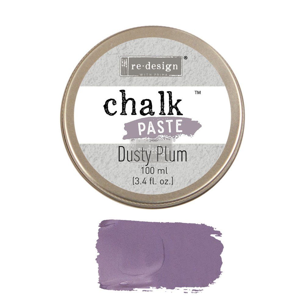DUSTY PLUM Chalk Paste Re-Design with Prima, Mixed Media - Raised Stencil Medium, 100ml - Chalk Paste - Baillea's Interiors -