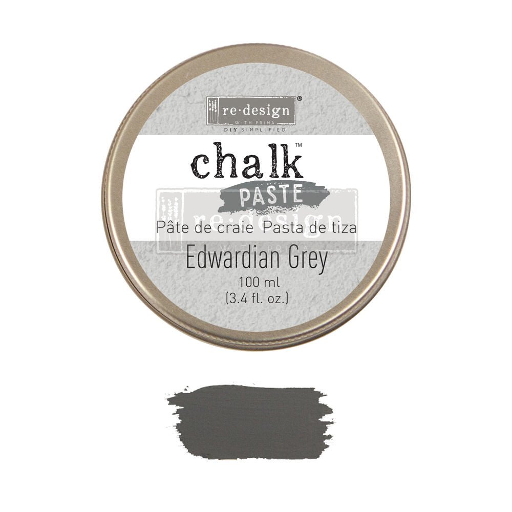EDWARDIAN GREY Chalk Paste Re-Design with Prima, Mixed Media - Raised Stencil Medium, 100ml - Chalk Paste - Baillea's Interiors -