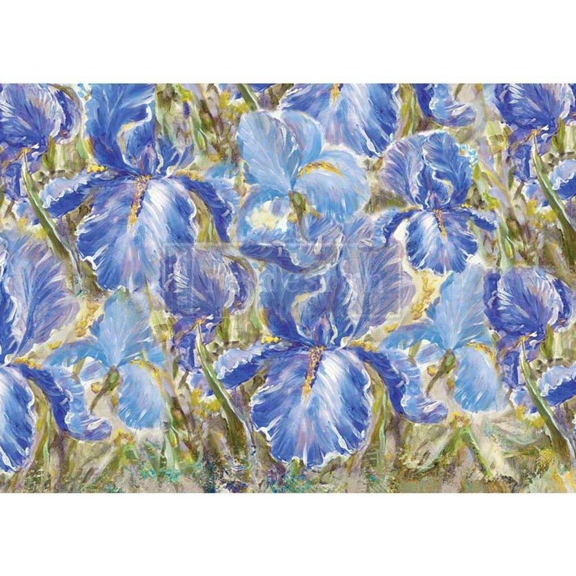 ENCHANTED IRIS - A1 Rice Paper for Decoupage - LARGE - 59.4cm x 84.1cm - Re-Design with Prima - Decoupage - Baillea's Interiors -