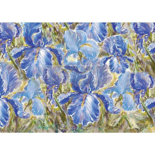 ENCHANTED IRIS - A1 Rice Paper for Decoupage - LARGE - 59.4cm x 84.1cm - Re-Design with Prima - Decoupage - Baillea's Interiors -