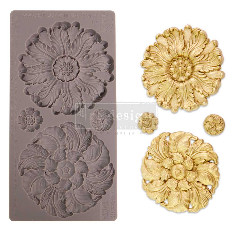 ENGRAVED MEDALLIONS Decor Mould Re-Design with Prima 5" x 10" - Moulds - Baillea's Interiors -