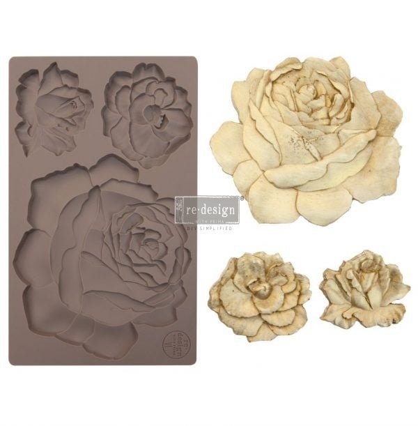 ETRUSCAN ROSE Decor Mould Re-Design with Prima 8" x 5" - Moulds - Baillea's Interiors -