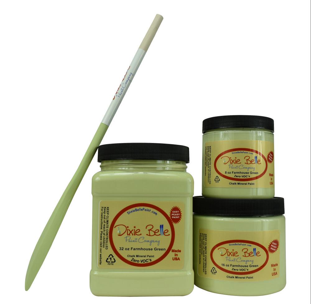 FARMHOUSE GREEN - Dixie Belle - Celery Green Chalk Mineral Paint - 118ml/4oz - 236ml/8oz - 473ml/16oz - 946ml - Paint - Chalk and Mineral - Baillea's Interiors -