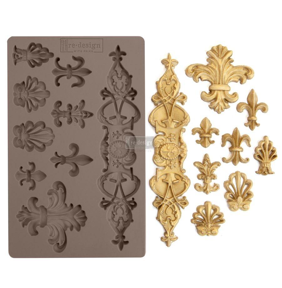 FLEUR DE LIS Decor Mould Re-Design with Prima 8" x 5" - Moulds - Baillea's Interiors -