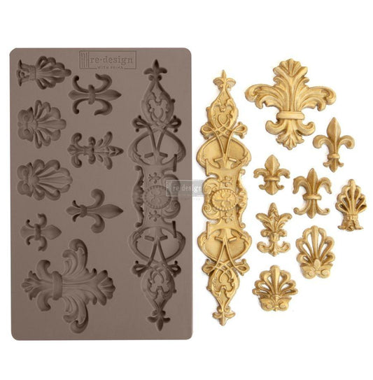 FLEUR DE LIS Decor Mould Re-Design with Prima 8" x 5" - Moulds - Baillea's Interiors -