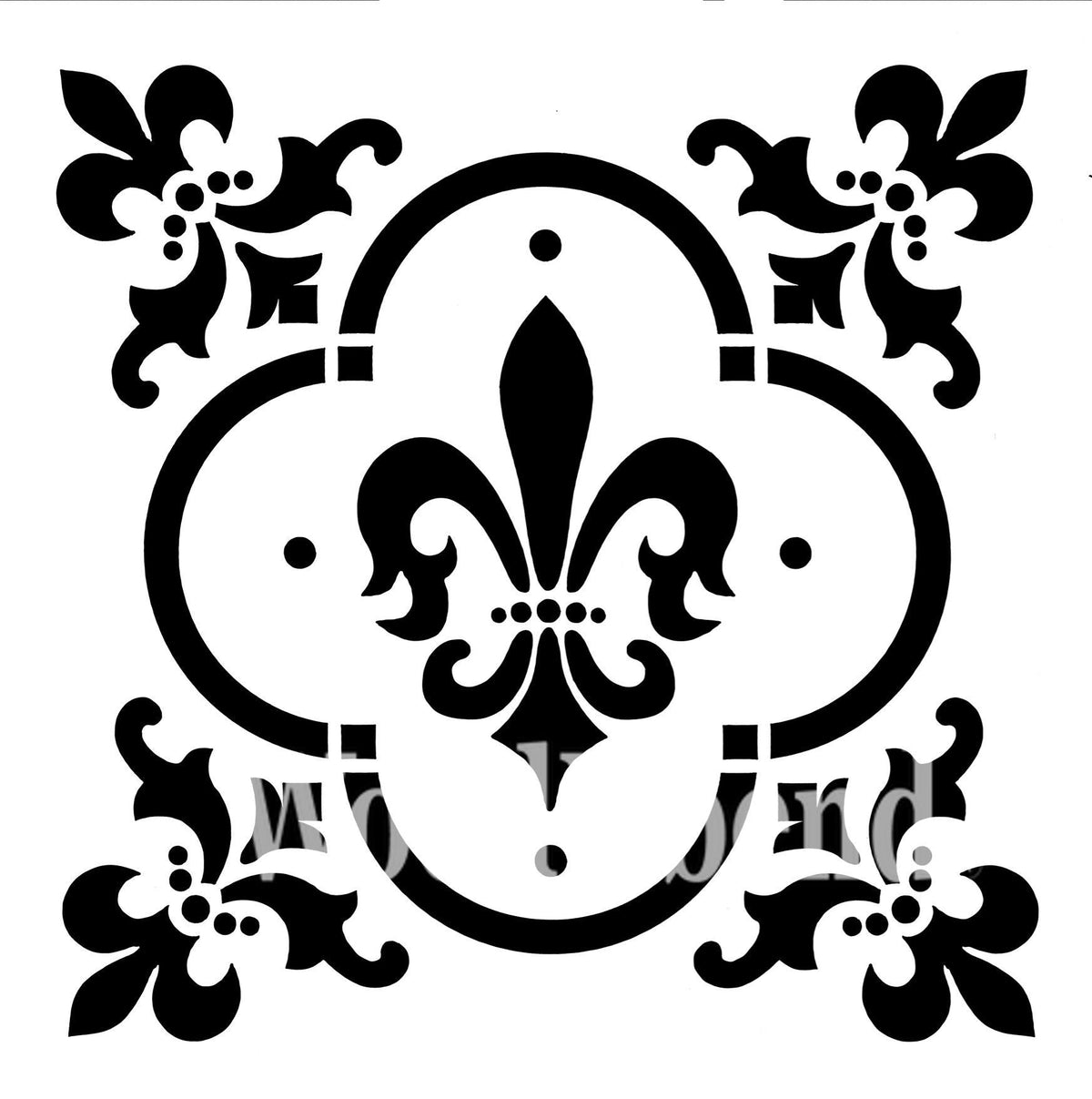 FLEUR DE LIT Stencil - 30cm X 30cm - Stencil - Baillea's Interiors -