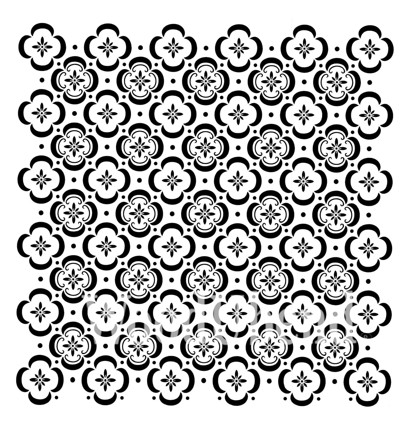 FLOOR TILE Stencil - 50cm X 50cm - Stencil - Baillea's Interiors -
