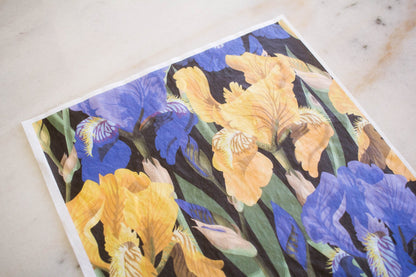 FLORAL ON BLACK - Rice Paper for Decoupage– 3 sheets 11.81″ X 12.6″ - Belles and Whistles - Decoupage - Baillea's Interiors -
