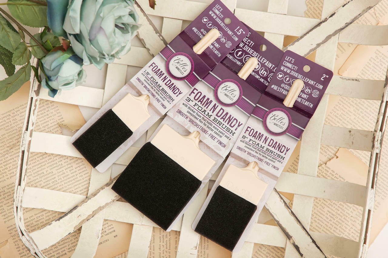 FOAM N DANDY - Foam Paint Brush - Various Sizes - Belles and Whistles - use with stain glaze wax paint - Brush - Baillea's Interiors -