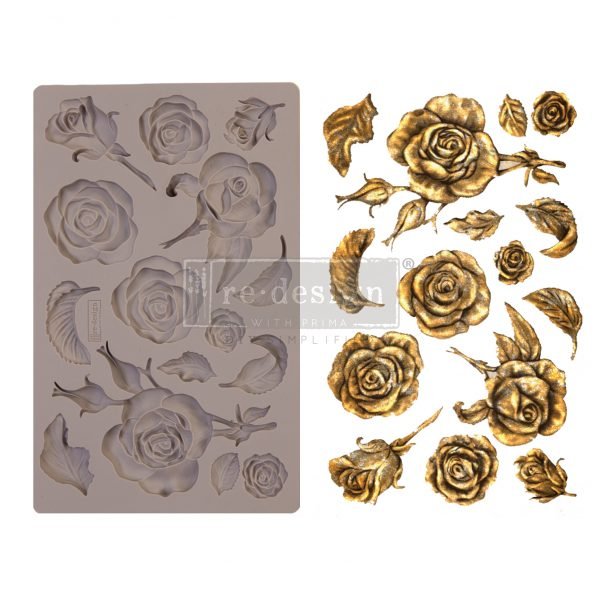 FRAGRANT ROSES- Decor Mould Re-Design with Prima 8" x 5" - Moulds - Baillea's Interiors -