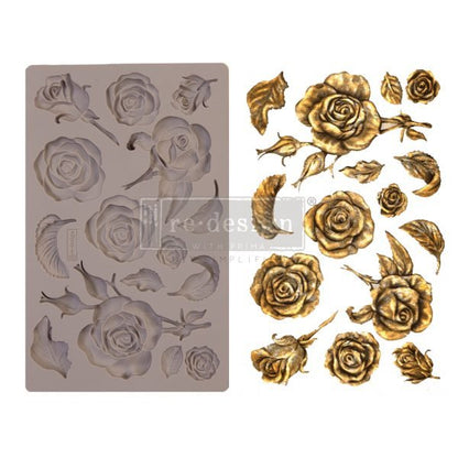 FRAGRANT ROSES- Decor Mould Re-Design with Prima 8" x 5" - Moulds - Baillea's Interiors -