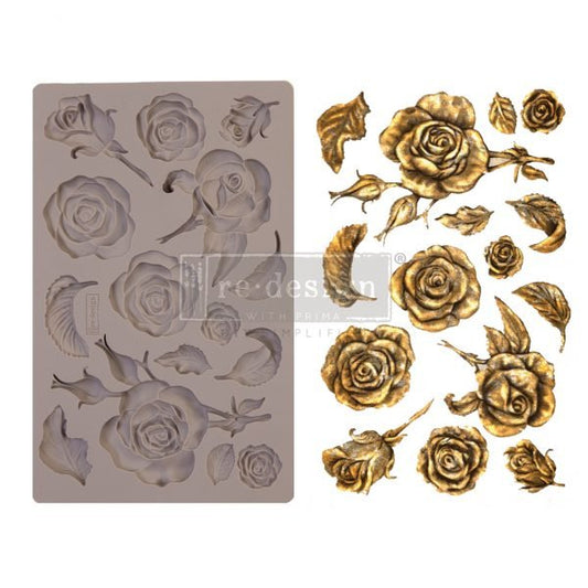 FRAGRANT ROSES- Decor Mould Re-Design with Prima 8" x 5" - Moulds - Baillea's Interiors -