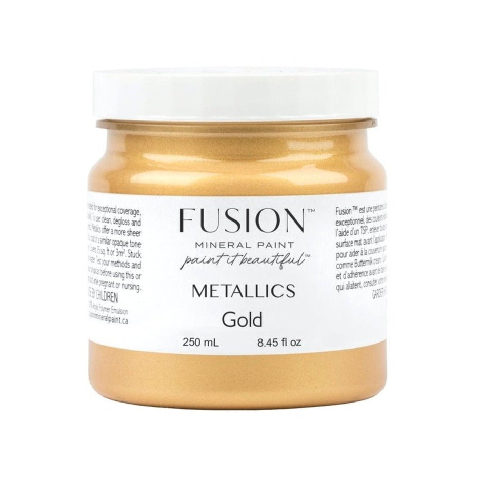 Fusion Metallics - GOLD - 37ml/250ml - Paint - Metallic - Baillea's Interiors -