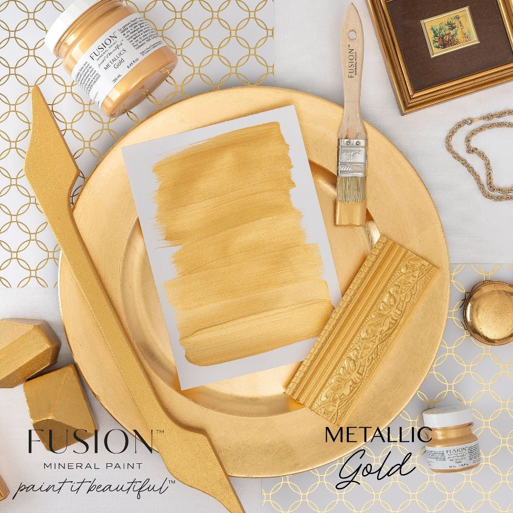 Fusion Metallics - GOLD - 37ml/250ml - Paint - Metallic - Baillea's Interiors -