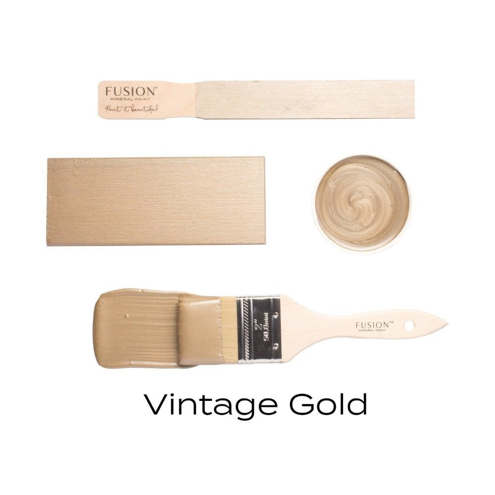 Fusion Metallics - METALLIC VINTAGE GOLD - 37ml/250ml - Paint - Metallic - Baillea's Interiors -