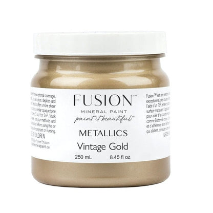 Fusion Metallics - METALLIC VINTAGE GOLD - 37ml/250ml - Paint - Metallic - Baillea's Interiors -